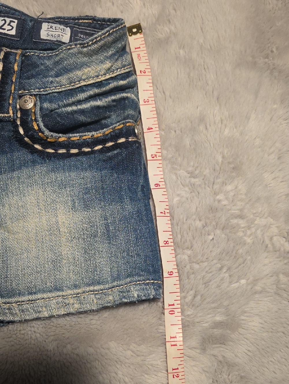 Miss Me Blue Embellished Denim Jean Shorts SZ 25 EUC - Picture 6 of 7